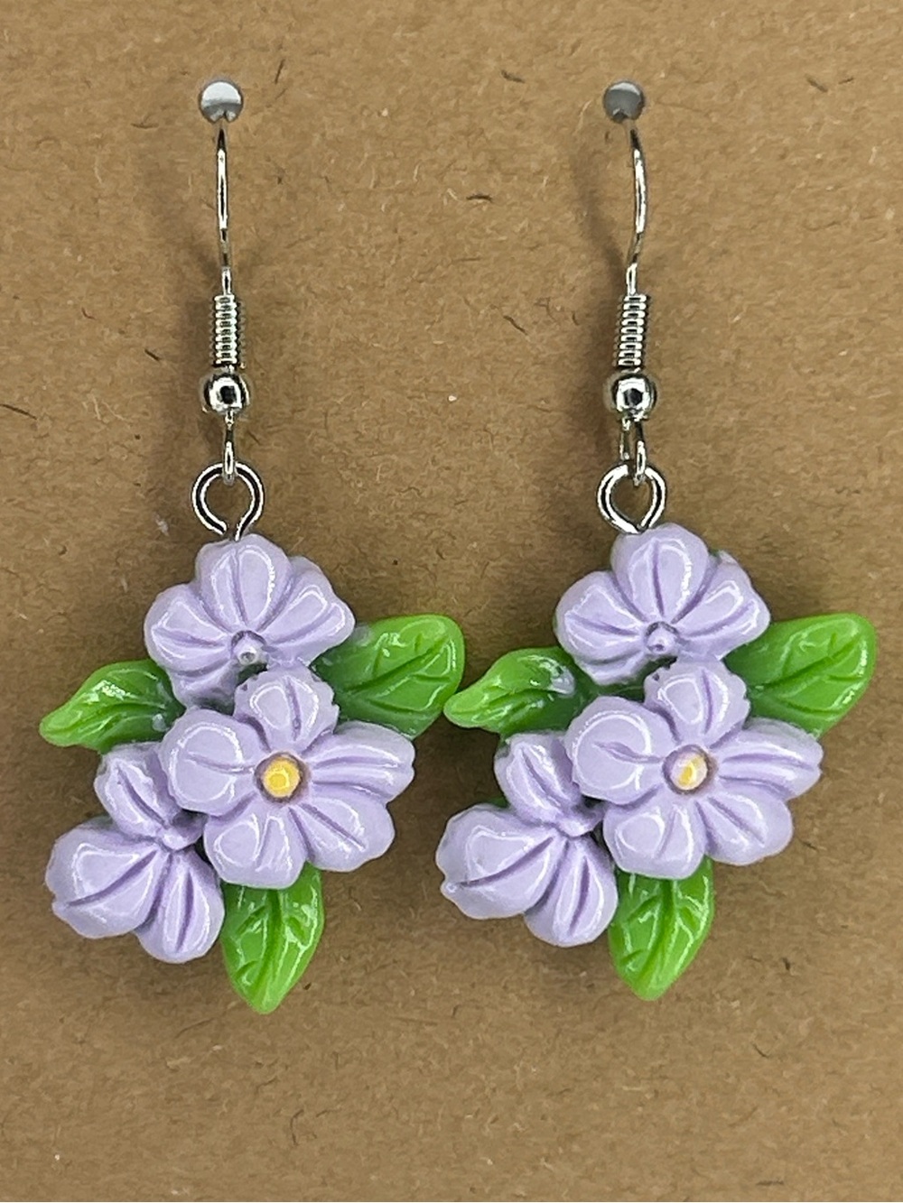 Lavender Flower Drop Earrings Fashion Jewelry